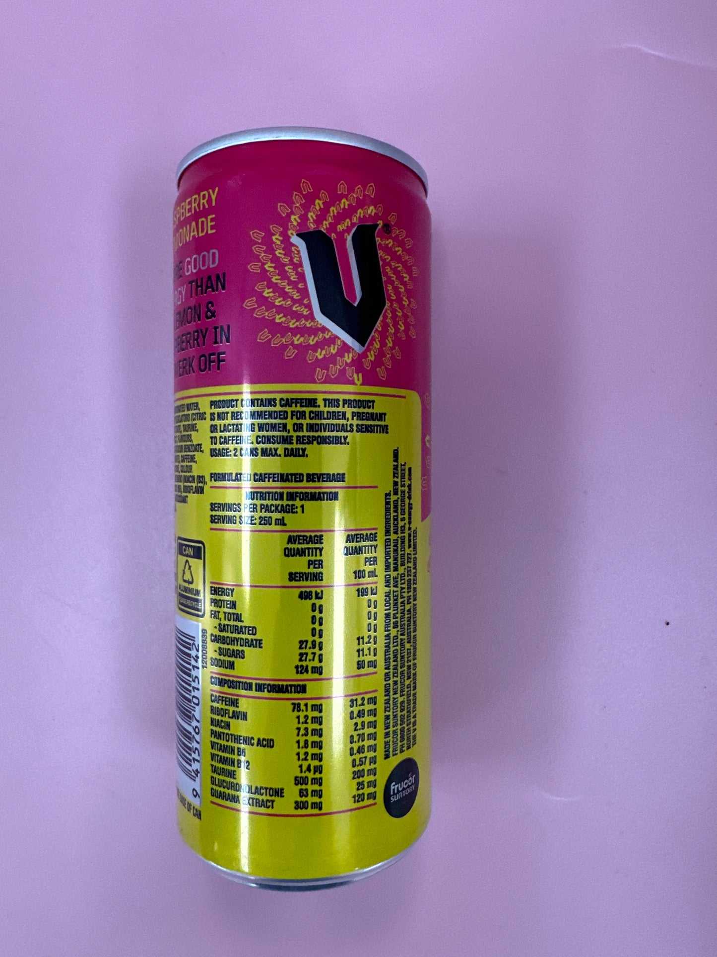 V Raspberry Lemonade 250ML