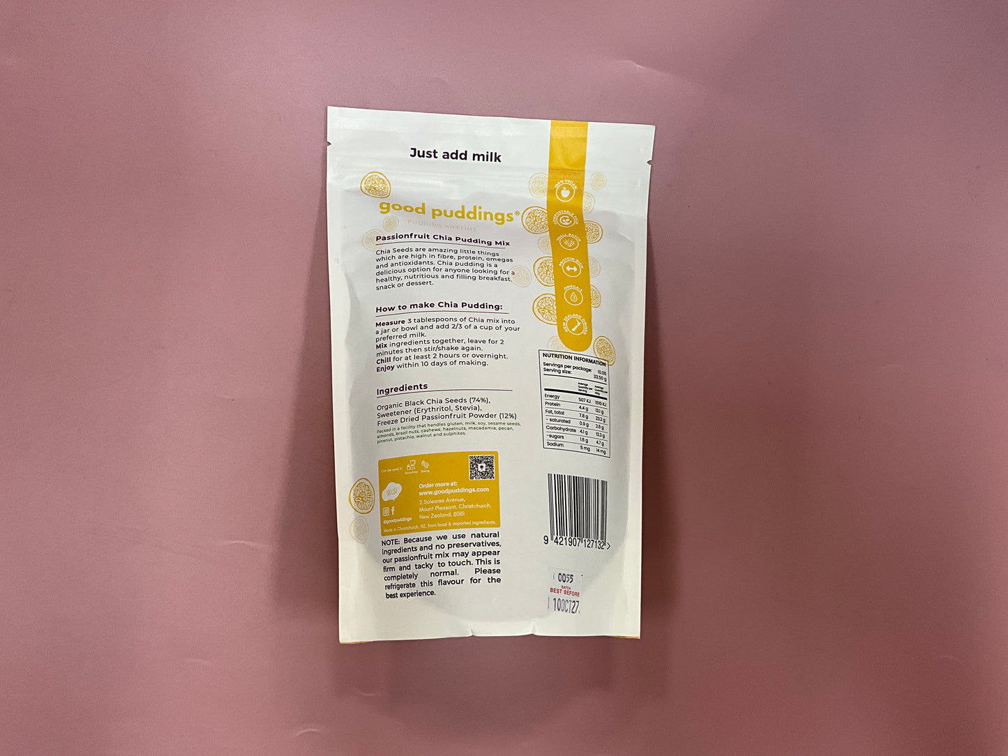 Good puddings chia mix Passionfruit 335g