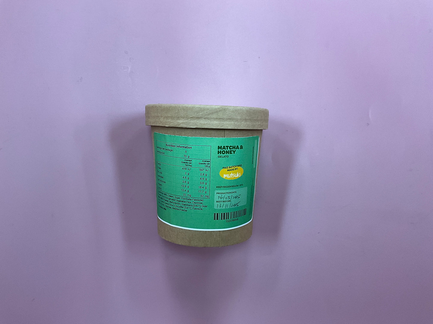 Gelato Tea Matcha Honey Gelato 16oz