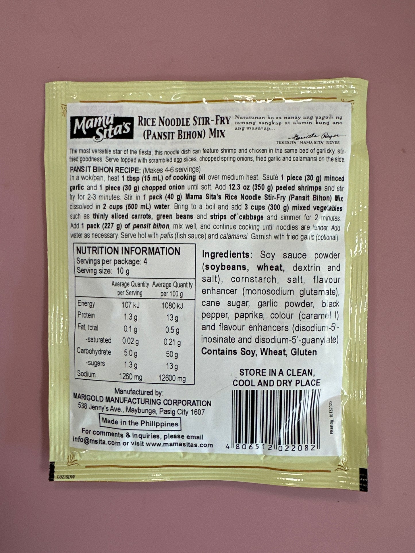 Mama Sita’s Rice Noodle Stir-Fry Mix 40g