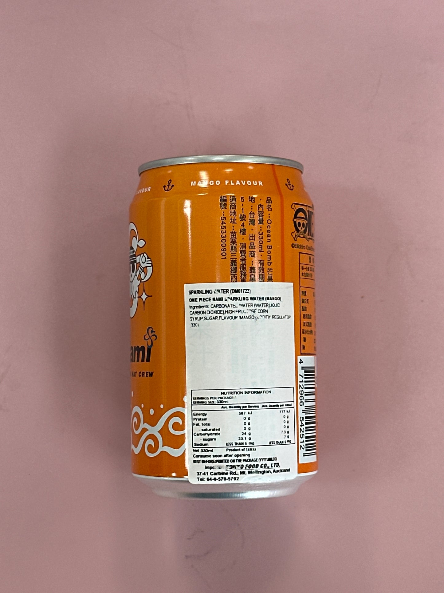 One piece sparkling water mango flavour