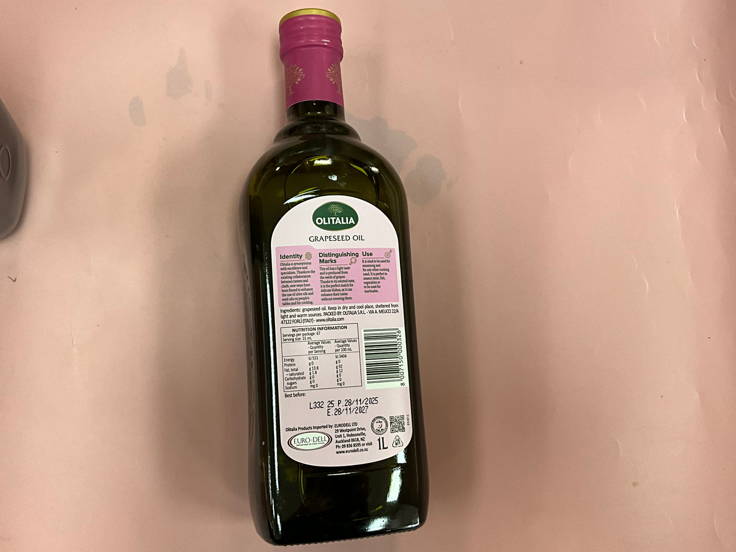 OLITALIA GRAPESEED OIL 1L
