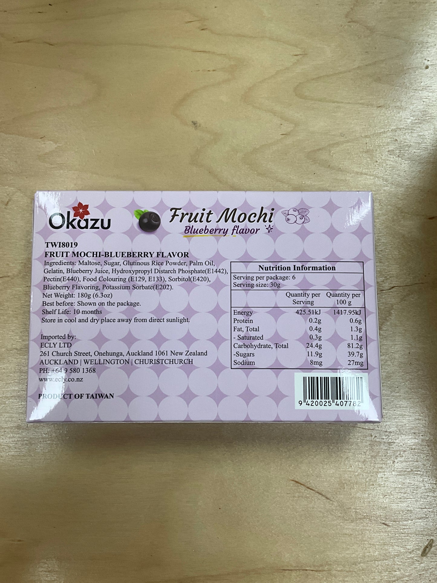 Okazu Fruit Mochi Blueberry Flavour 180G