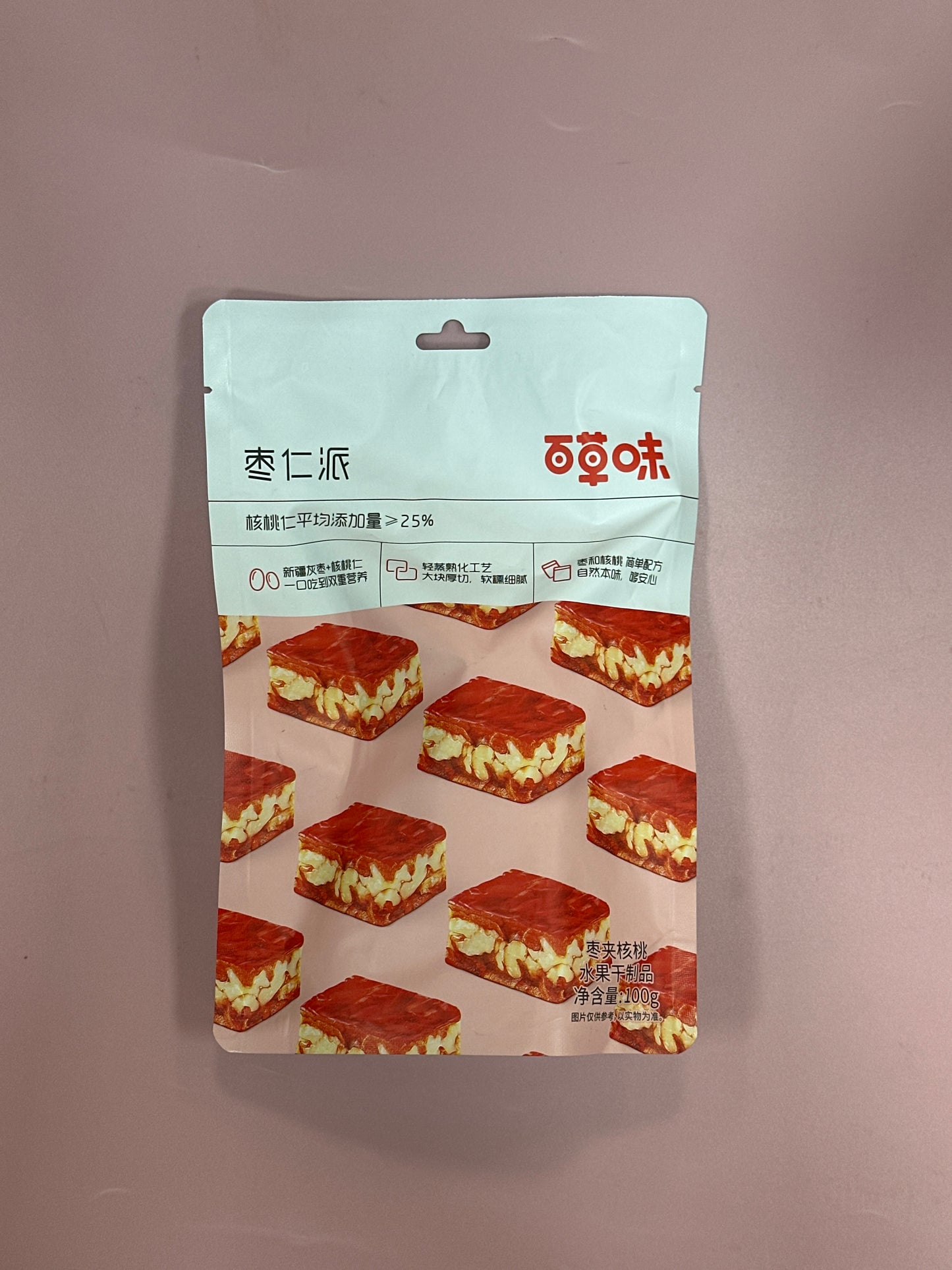 BCW Red date with walnut 100g 百草味枣仁派-枣夹核桃
