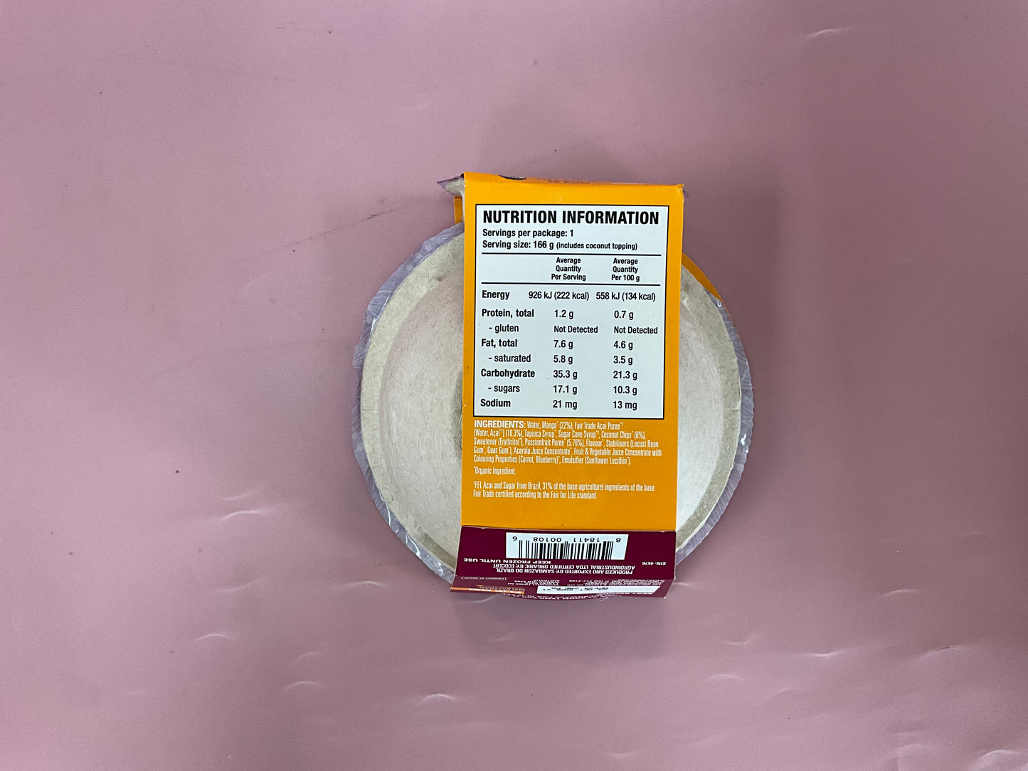 Sambazon Acai Mango Passionfruit Bowl 166g