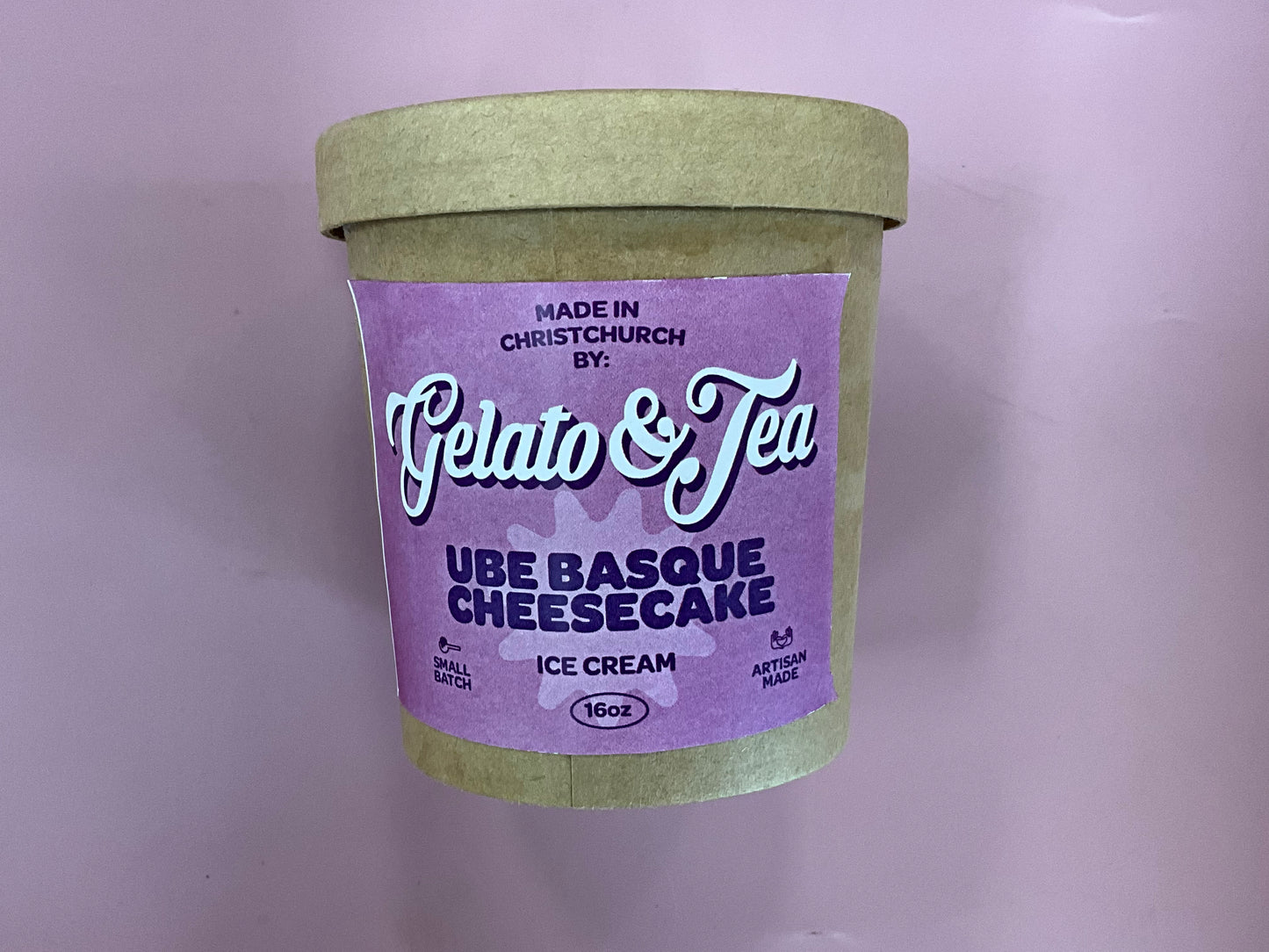 Gelato Tea Ube basque cheesecake Ice cream 160z