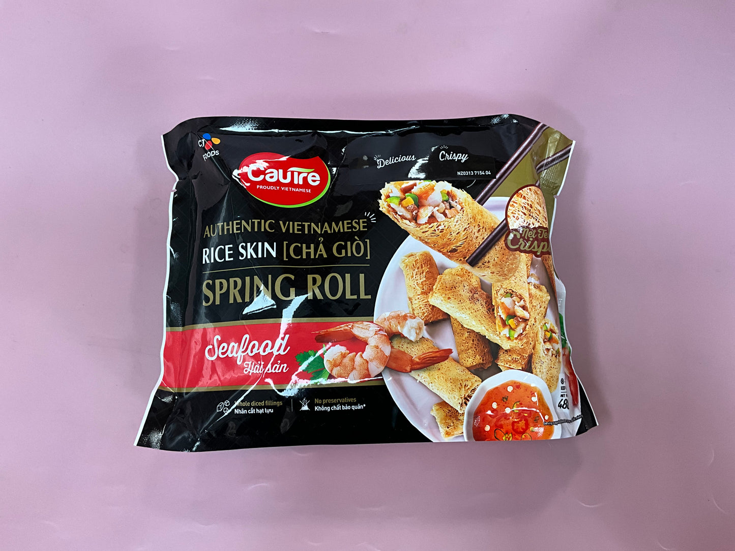 Cau Tre Frozen Rice Net Spring Rolls Seafood 480g