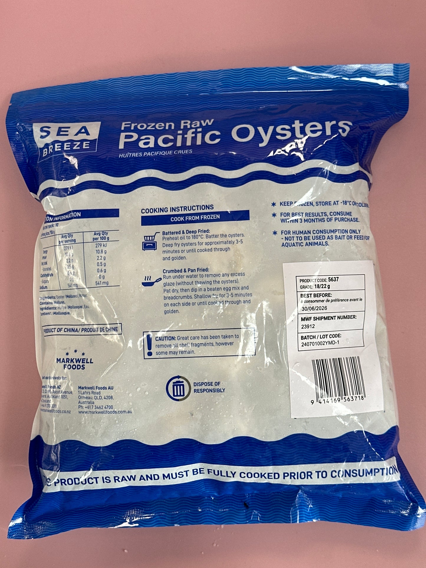 Oyster Meat Pacific 18-22g 1KG