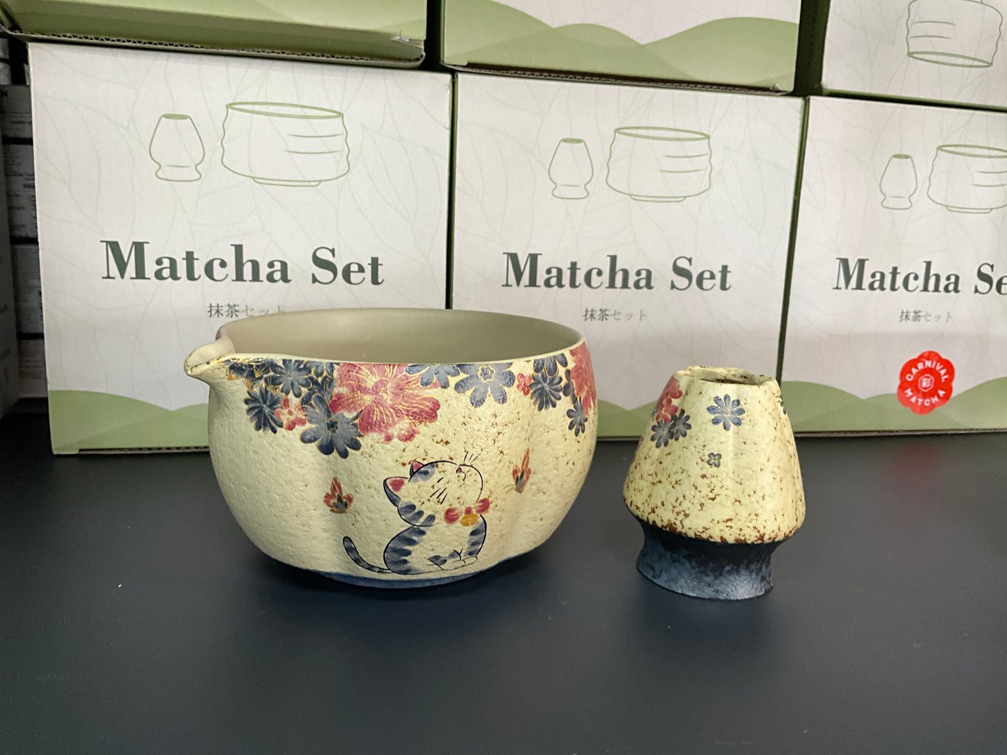 Cat Matcha Chawan Set