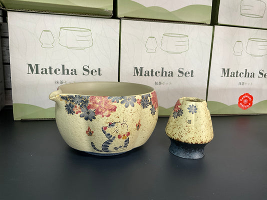 Cat Matcha Chawan Set