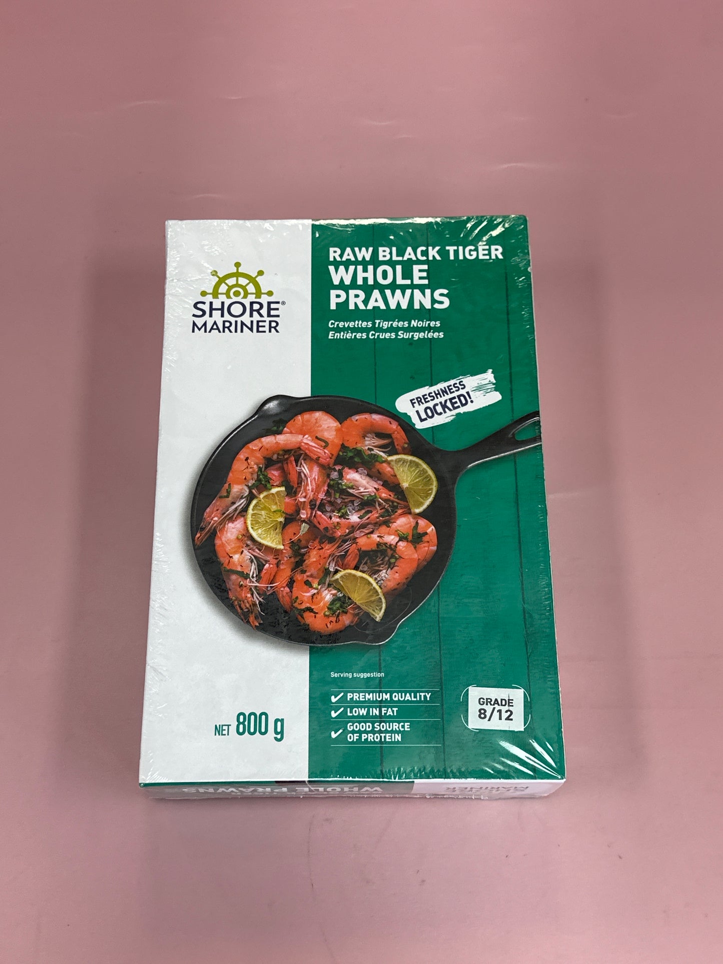 Raw Black Tiger Whole Prawns 8/12 800g