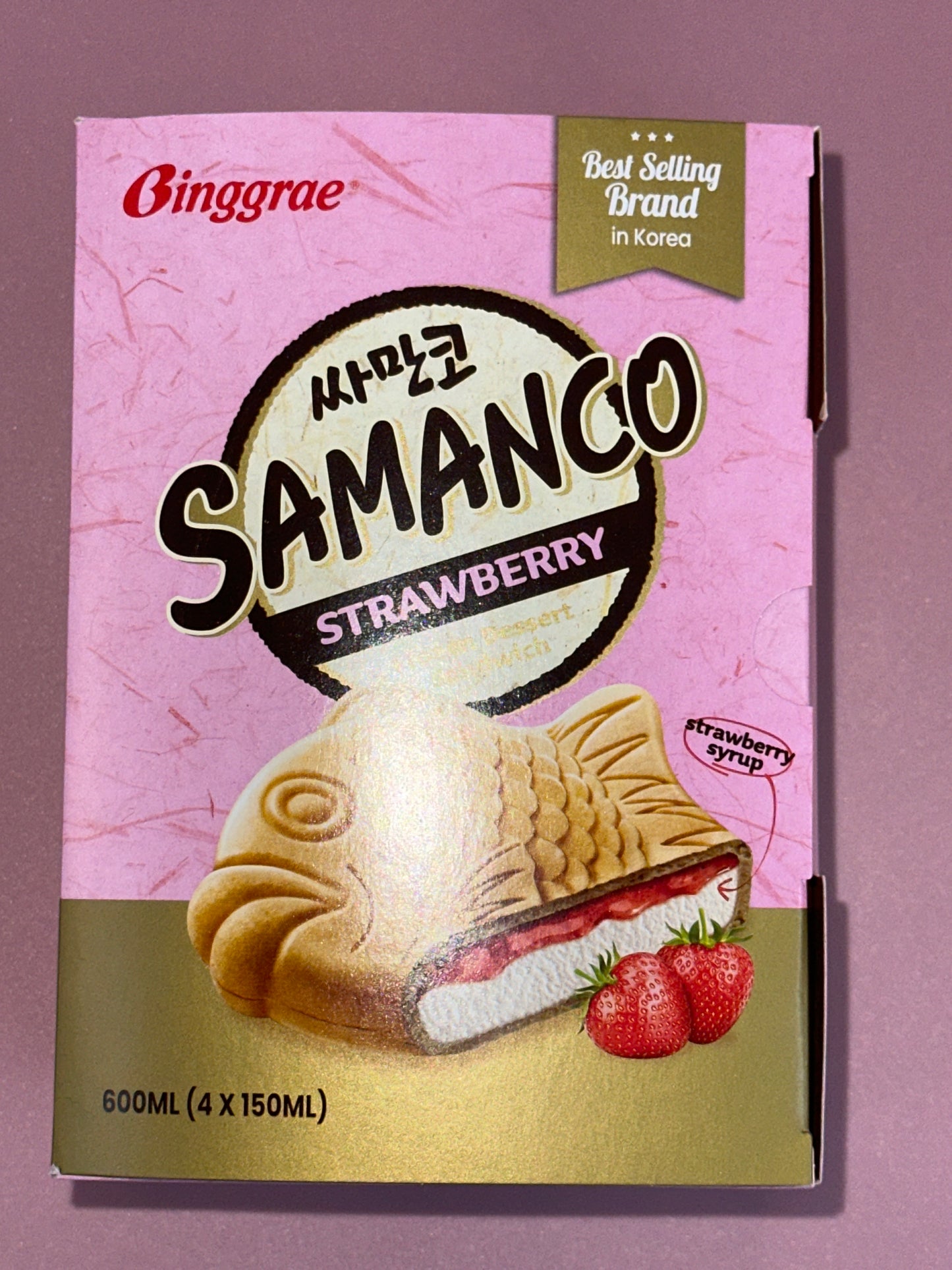 Binggrae Samanco Strawberry (4pc/box)