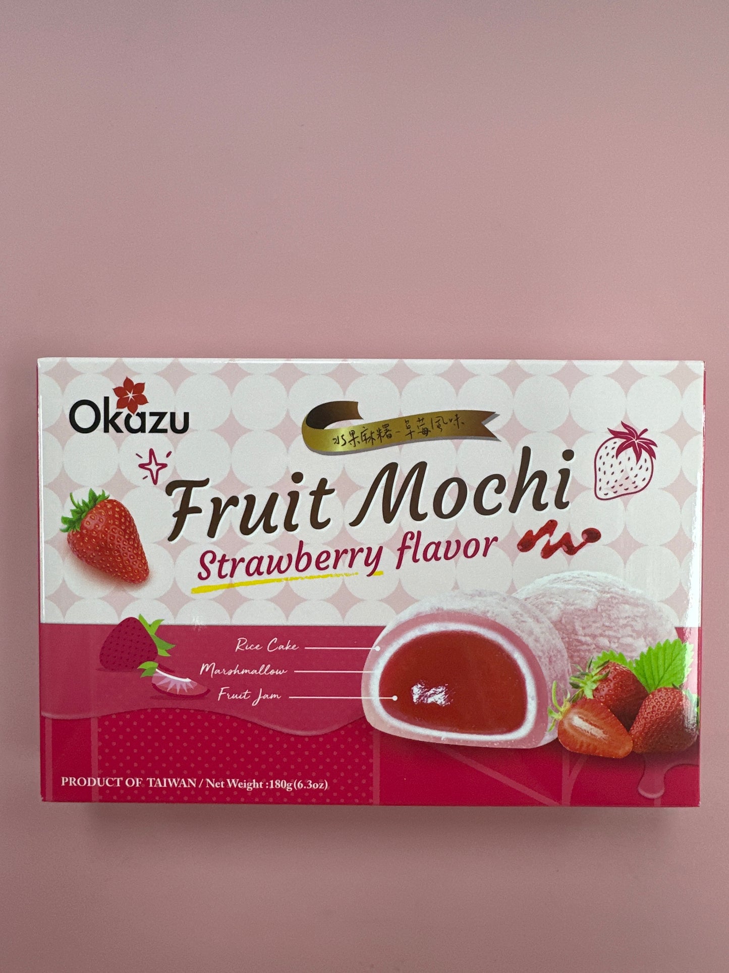 Okazu Fruit Mochi Strawberry Flavour