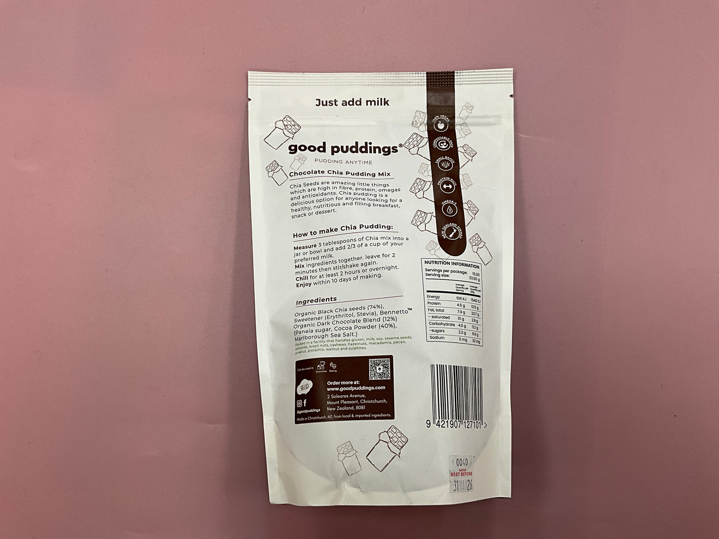Good Pudding Chocolate Chia Mix 335g