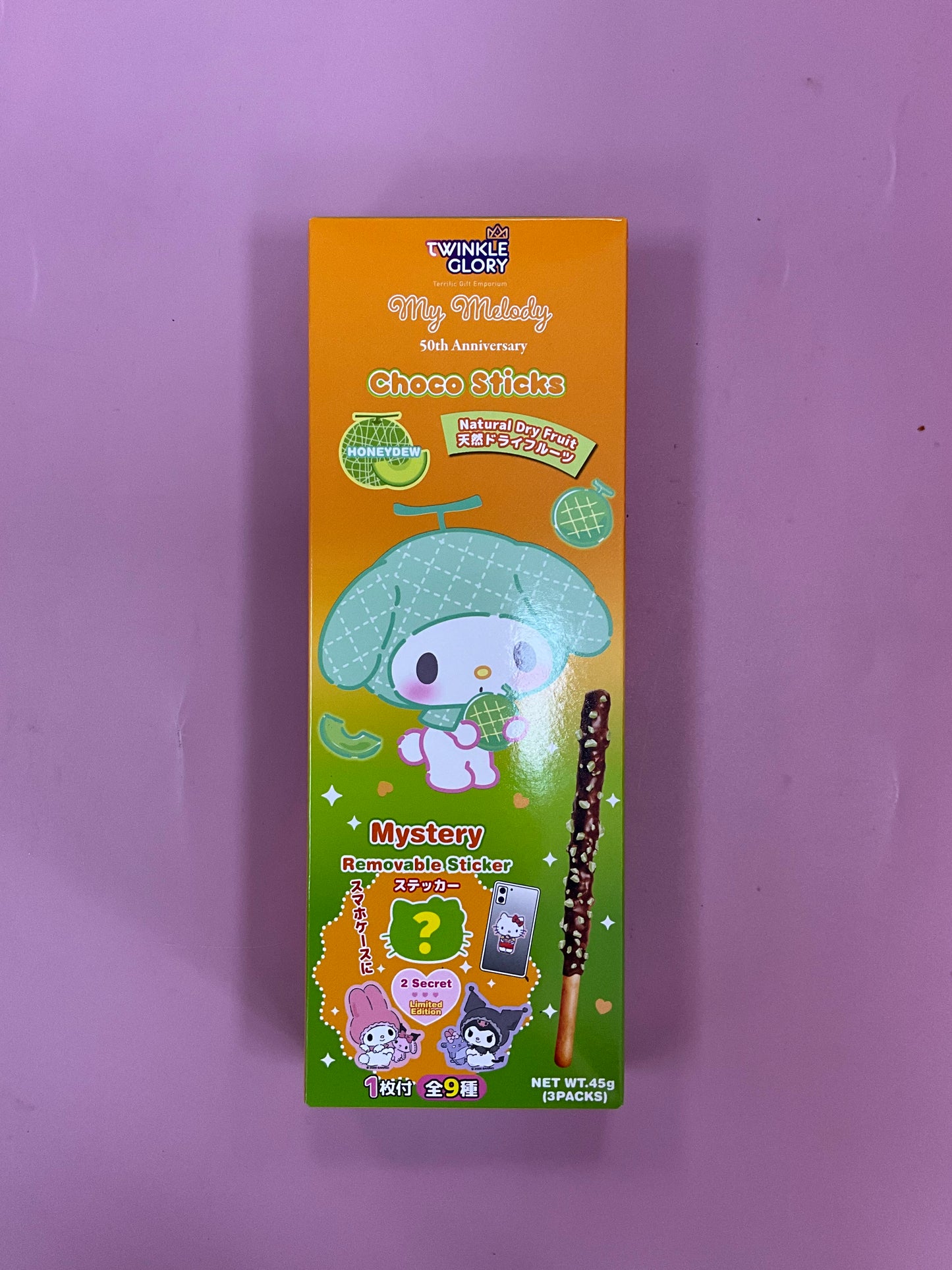 Twinkle Glory Choco Sticks-Honeydew Flv 45g