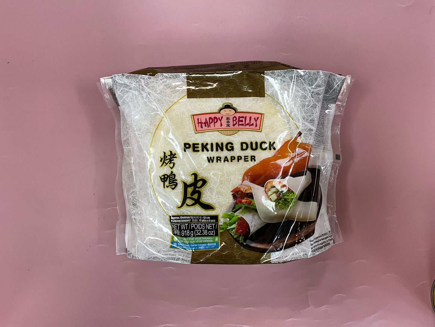 Happy Belly Peking Duck Wrapper 130mm 918g 家乐宝牌烤鸭⽪