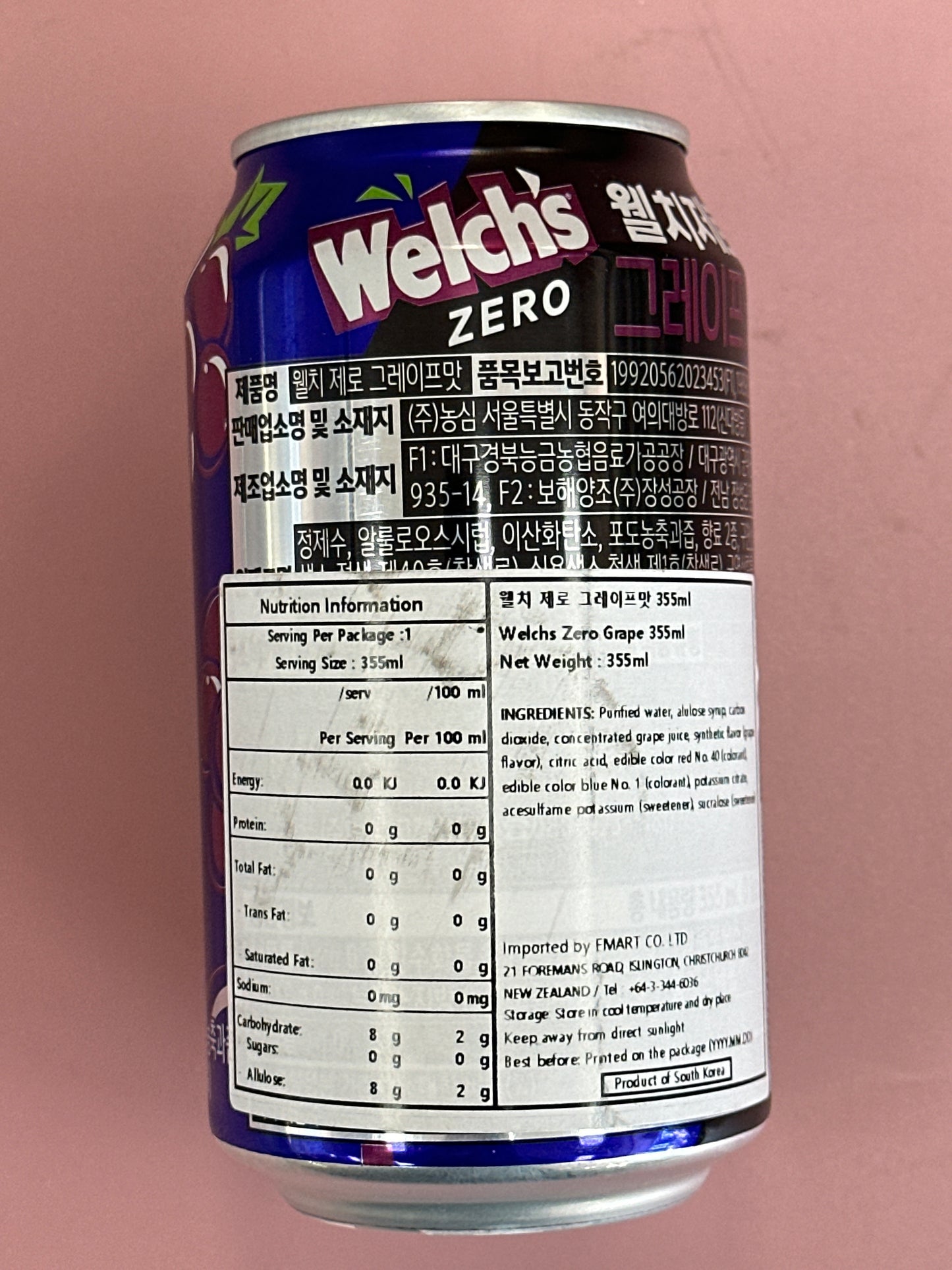 Welchs Zero Grape Can 355Ml