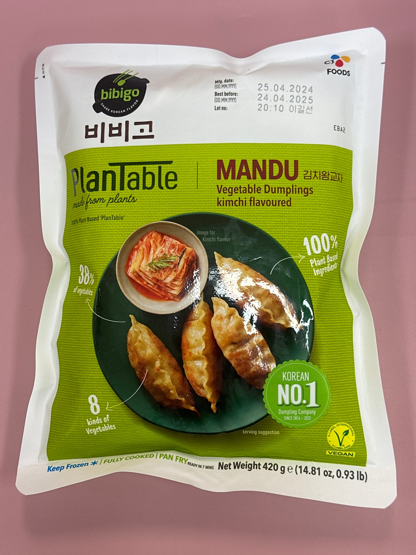 CJ Bibigo Plant Based Vegan Kimchi Dumplings