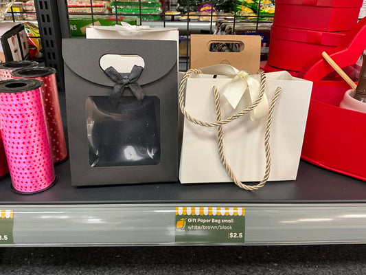 Gift Paper Bag small white/brown/black $2.5