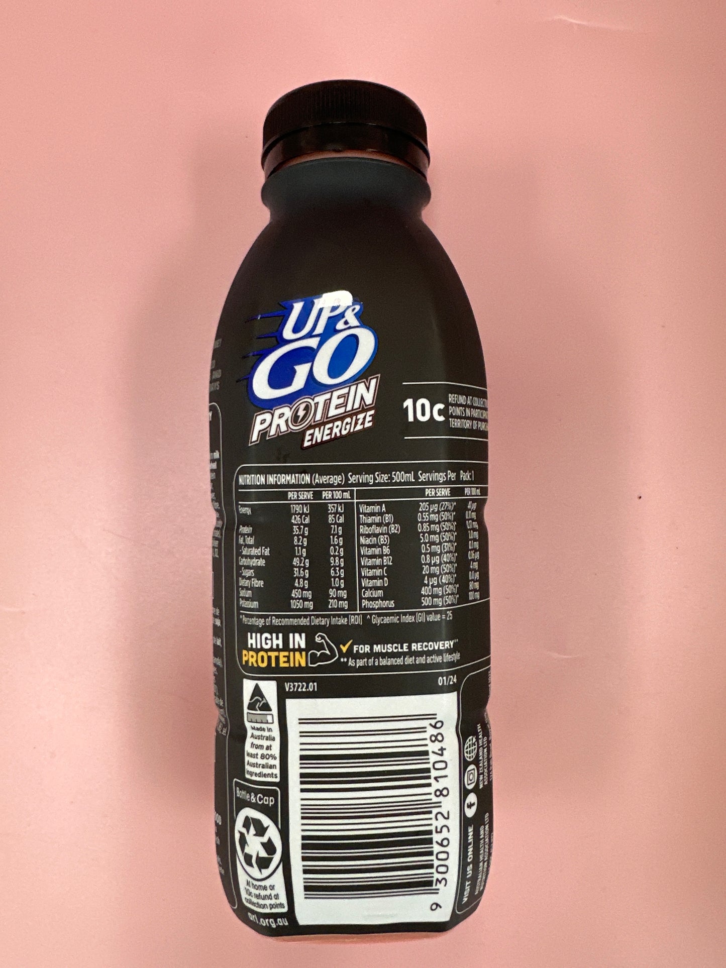 Up&Go Energize Strawberry 500ML