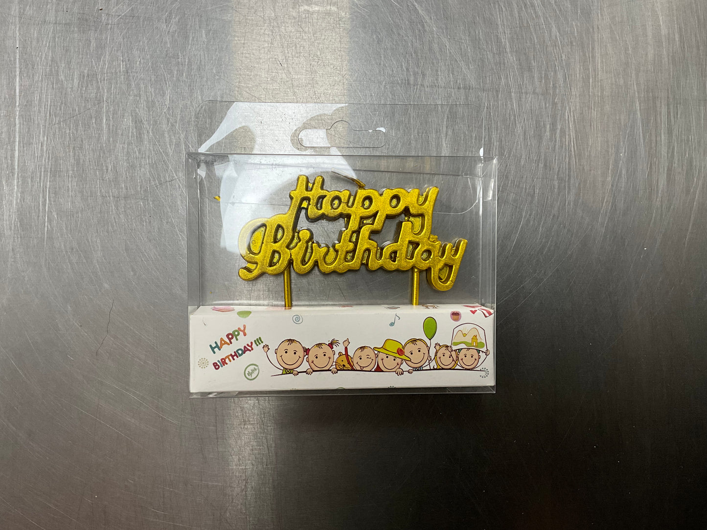 Happy Birthday Candle (Golden/Pink)