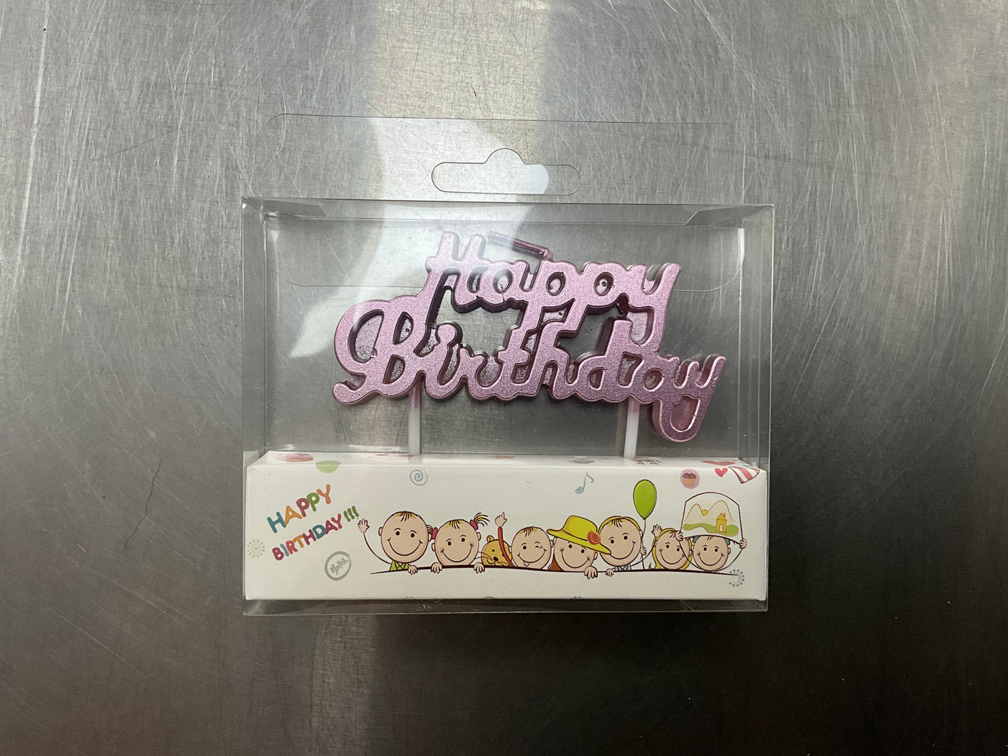 Happy Birthday Candle (Golden/Pink)