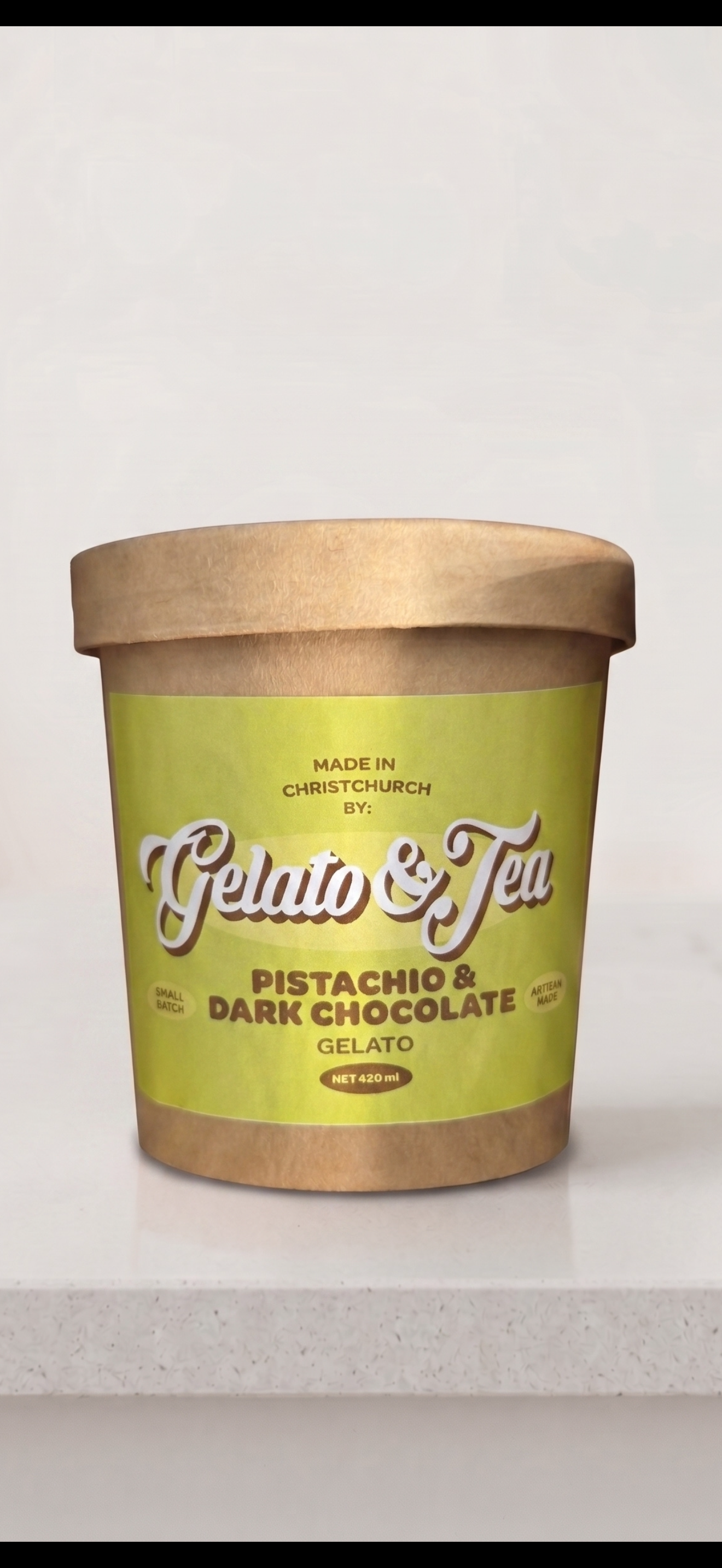 Gelato & Tea Pistachio & Dark Chocolate Gelato 16oz
