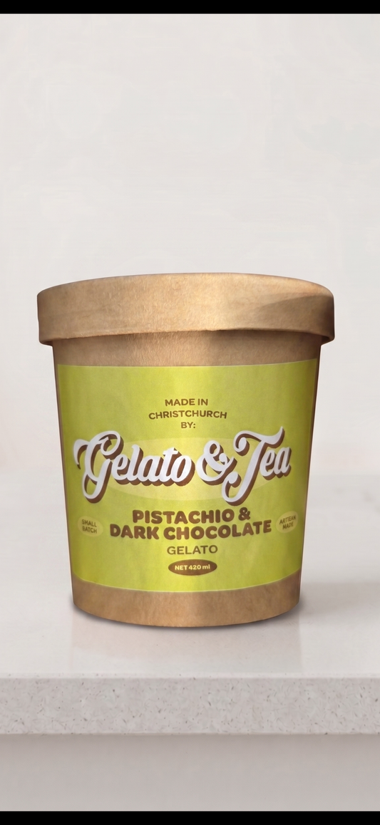 Gelato & Tea Pistachio & Dark Chocolate Gelato 16oz